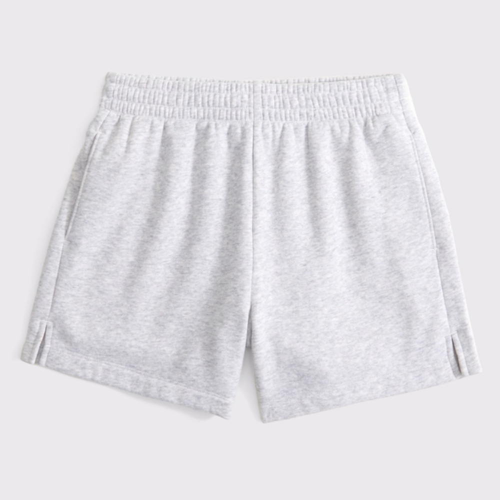 Abercrombie Mid Rise Sunday Shorts Light Gray